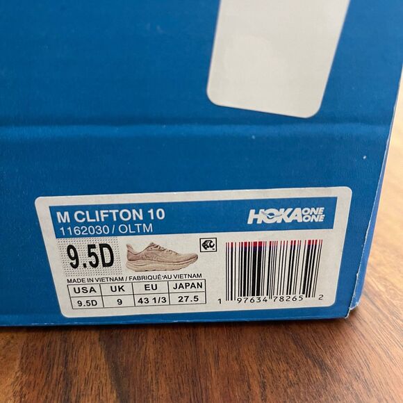HOKA Clifton 10 Oatmeal/Oat Milk | Men’s 9.5 D | NEW - Picture 8 of 9